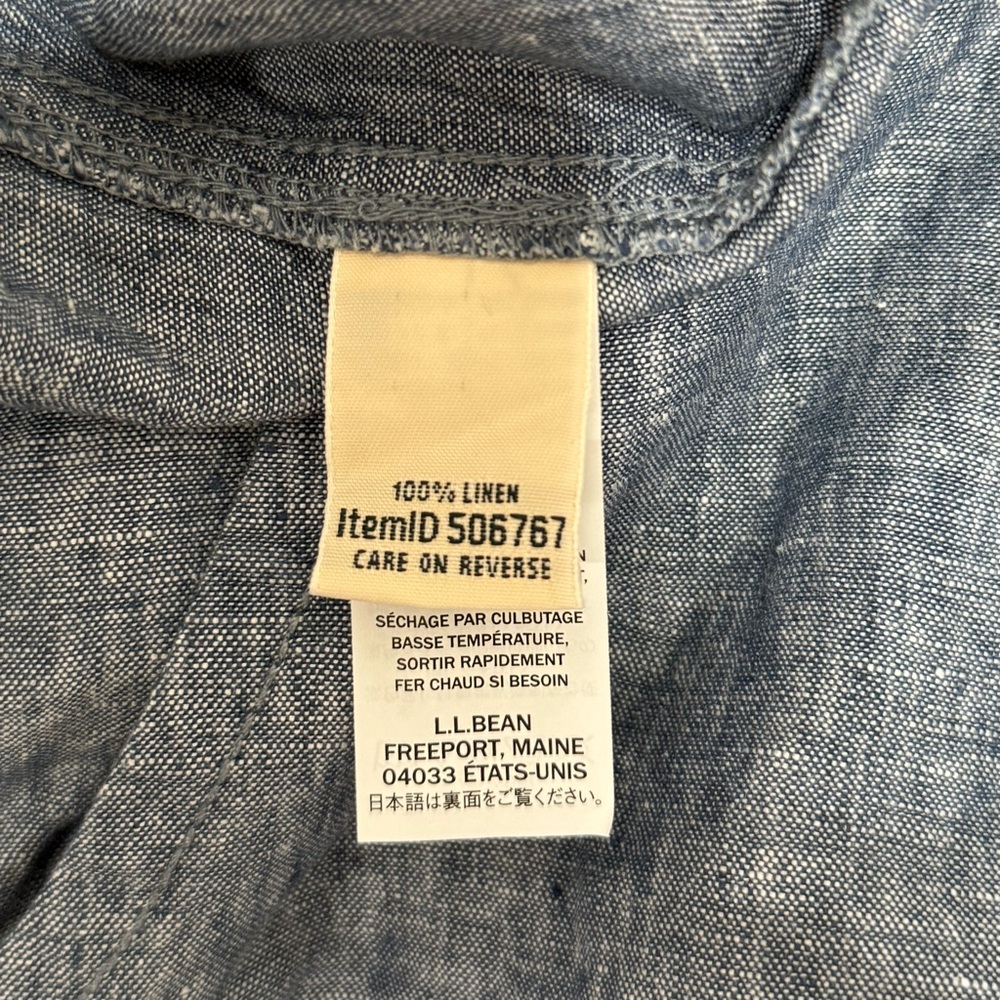 NWT L.L. Bean 100% Linen Pants Size 20 Blue Drawstring Elastic Waist Relaxed - Picture 9 of 10